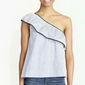 J. Crew Factory One Shoulder Cotton Top